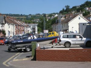 suv towing a boat